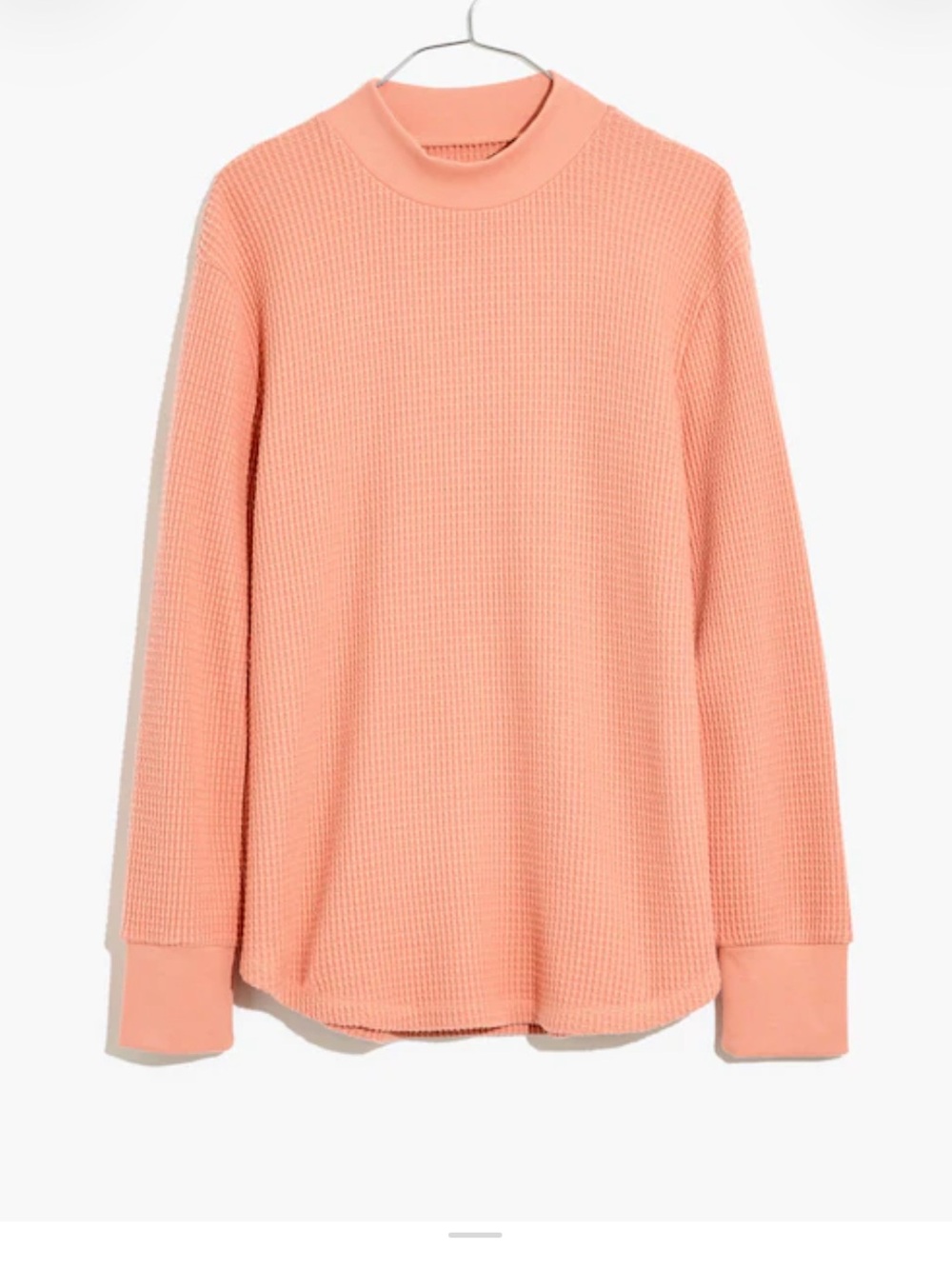 Madewell Waffle Knit Top Blush Pink Sz S Long Sleeve Loungewear Minimalist*32